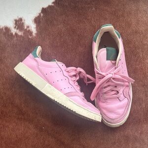 Pink and Green Adidas Women's Sneakers